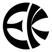 Symbol Eckankar religion EK icon black color illustration image flat style vector