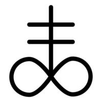 Satanic Cross Theistic satanism symbol icon black color illustration image flat style vector