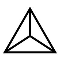 Pyramid shape triangle view from above Sacred geometry icon black color vector