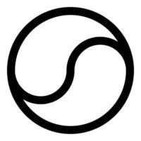 Yin Yang Taoism symbol harmony equilibrium concept icon black color illustration image flat style vector