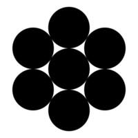 Egg of life Sacred geometry symbol seven circle 7 icon black color illustration image flat style vector