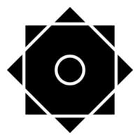 Symbol Rub el Hizb Islam Ramadan equilibrium of static dynamic Sacred geometry icon black color vector