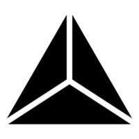 Pyramid shape triangle view from above Sacred geometry icon color black vector