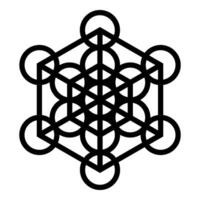 Metatron cube Sacred geometry icon vector