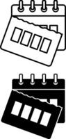 Calendar Icons. Black and White Icons. Tear-off Calendar with Dates. Party Time. Concept of Brazilian Carnival vector