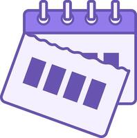 Colored Calendar Icon. Tear-off Calendar with Dates. Party Time. Brazilian Carnival Concept vector
