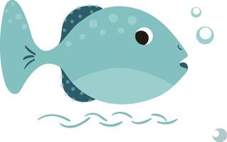 A cartoon fish with bubbles and bubbles vector