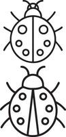 Ladybug line art image vector