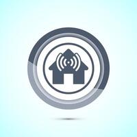 Smart house icon design illustration, Smart home technology and automation, Gray color button design vector
