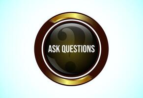 Ask questions button for mobile app, and website vector