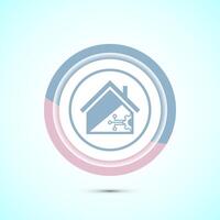 Smart house icon design illustration, Smart home technology and automation, Pastel color button design vector