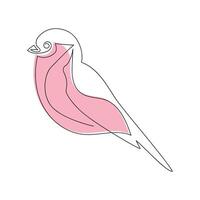 Bullfinch in one continuous line. One line drawing, minimalism. illustration. vector
