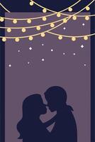 Warm golden fairy lights delicately strung across the top of the banner, emitting a cozy glow. The background remains muted with negative space for text. vector