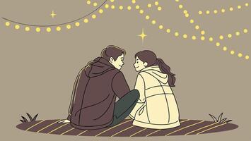 A string of delicate golden fairy lights glows warmly along the upper edge of the banner, set against a muted backdrop with room for text. vector