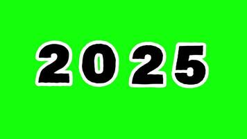 2025 text animation with green background video