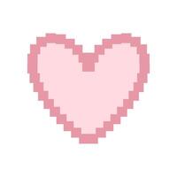 Pink Heart Pixel art. Pixel art background. illustration on a white background. vector