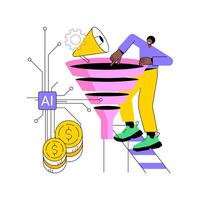AI-Powered Sales Pipeline Management abstract concept illustration. vector