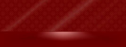 Red background, Chinese pattern, display space, Chinese New Year, Lunar New Year, display products and promotions. vector