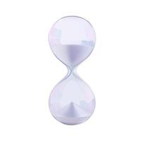 Sand clock hourglass. Time flow watch in glass bulb. transparent sandglass countdown. Budget timer 3d icon. Abstract realistic gold game deadline. Geometric flowing modern half passed period vector