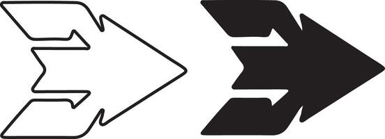 Flat and outline Arrow icon design on white background vector