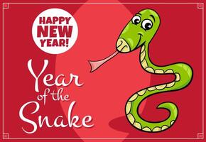 Chinese Snake Year graphic design with funny cartoon character vector