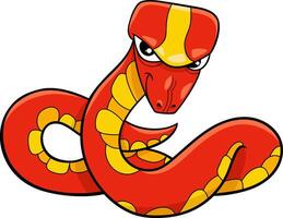 cartoon red snake reptile wild animal character vector