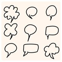 Hand-drawn Speech Bubbles with doodle style drawing vector