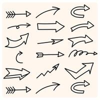 Hand-Drawn Arrow Set doodle style vector