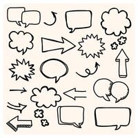 Hand-drawn Speech Bubbles and Arrows vector