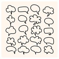 Speech Bubbles with doodle style drawing vector