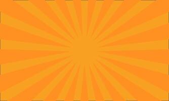 Radiating orange rays from a central point on yellow background vector