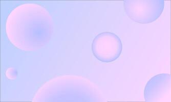 Soft spheres in pastel shades of pink and blue float on a gradient background vector