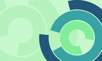 An arrangement of green concentric arcs overlapping on lighter green background vector