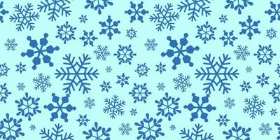 Snow flake pattern with blue color background design vector