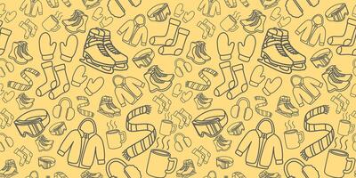 Line winter element pattern design vector