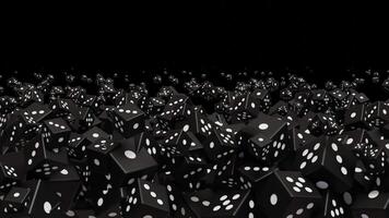 Transition of a Group of Black Dice in Different Sizes video