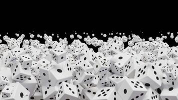 Transition of a Group of White Dice in Different Sizes video