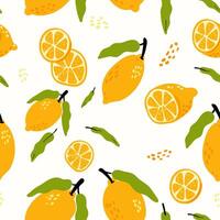 Modern abstract lemons dots design with seamless Fruits pattern and unique textures, ideal for fabric, stationery, and home decor. vector