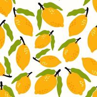 Modern abstract lemons design with seamless Fruits pattern and unique textures, ideal for fabric, stationery, and home decor. vector