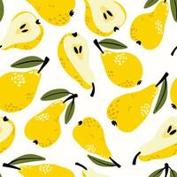 Modern abstract pears design with seamless Fruits pattern and unique textures, ideal for fabric, stationery, and home decor. vector