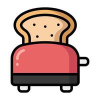 Simple Toaster colorful icon. The icon can be used for websites, print templates, presentation templates, illustrations, etc vector