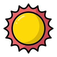 Simple Sun colorful icon. The icon can be used for websites, print templates, presentation templates, illustrations, and etc vector