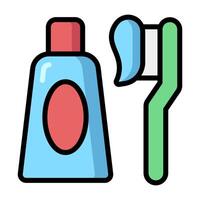 Simple Toothbrush colorful icon. The icon can be used for websites, print templates, presentation templates, illustrations, etc vector