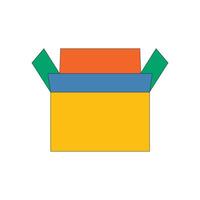 Illustration cardboard open retro unique design vector