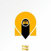 Logo design graphic concept creative premium stock image graphic initial N font point place car drive GPS to app workshop street garage machine vector
