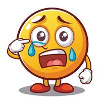 emoticon crying cartoon character with sad face illustration vector