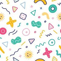seamless pattern with colorful background and shapes vector