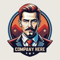 a man with a mustache and mustache in a suit and tie vector