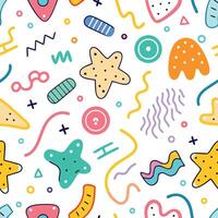 seamless pattern with colorful objects background vector