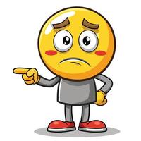 emoticon character pointing something vector